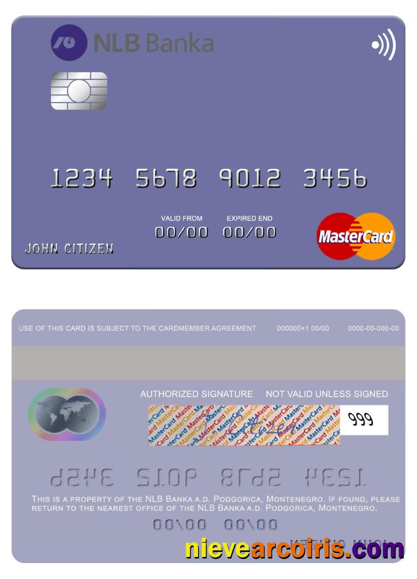 Montenegro NLB Banka a.d. Podgorica mastercard